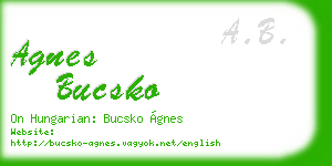 agnes bucsko business card